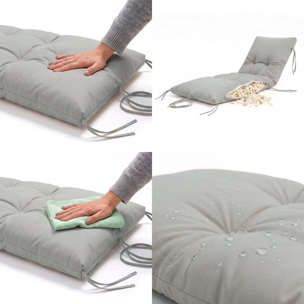 Colchão para Espreguiçadeira 185x55 Cinzento Seixo, impermeável