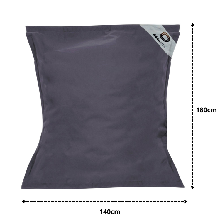 Housse pour Pouf Géant XXL 180x140cm Intérieur et Extérieur - Gris carbone - Deco-arts.fr