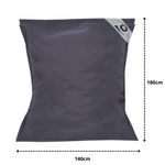 Housse de pouf géant XXL 180x140 cm en gris carbone, adaptée pour pouf en tissu intérieur et extérieur, sans garniture