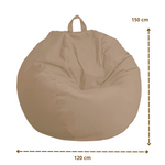 Pouf poire Géant XXL d'intérieur en tissu velours - 120x150 cm - Beige - Deco-arts.fr