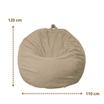 Pouf poire XL d'intérieur en tissu sherpa - 110x120 cm - Beige - Deco-arts.fr