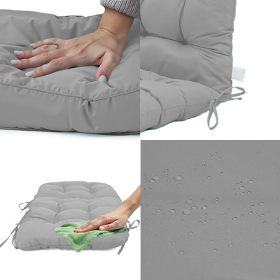 Coussin pour chaise avec dossier - Capitonné - 50x120x8cm - Gris galet - Deco-arts.fr