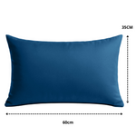 Coussin de décoration extérieur, déhoussable, lot de 2, 60x35cm - Bleu pétrole - Deco-arts.fr