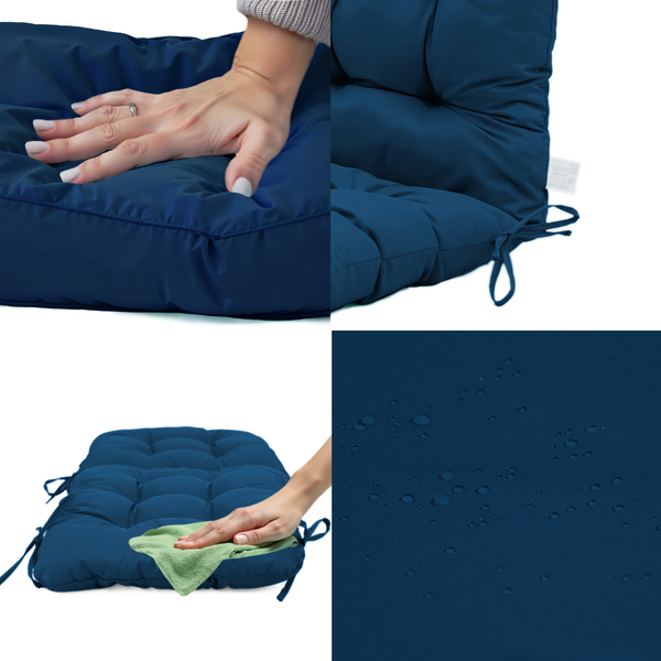 Coussin de dossier haut pour fauteuils et canapés, 120x50 cm, bleu pétrole, capitonné, confort 8 cm, Deco-arts.fr