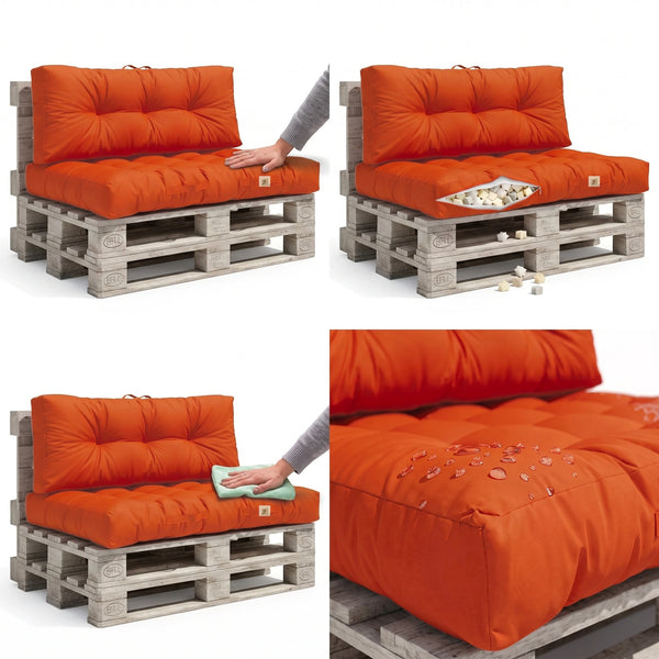 Ensemble Coussins Palette 120x80 Orange, imperméable