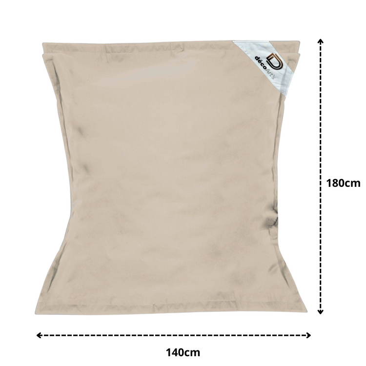 Housse pour Pouf Géant XXL 180x140cm Intérieur et Extérieur - Beige - Deco-arts.fr