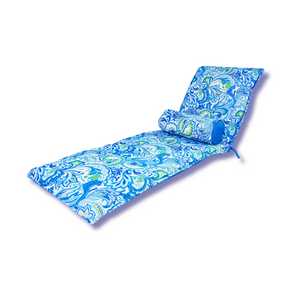 Matelas Transat 195x60 Motif Arabesque + Traversin - Anti-UV & Déperlant