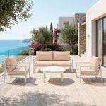 Gartenlounge-Kissen-Set 50x50 Beige - Abnehmbar & UV-beständig (Sitzfläche + Rückenlehne)