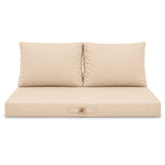 Ensemble Coussins Salon Jardin 120x60 Beige - Déhoussable & Anti-UV (1 Assise + 2 Dossiers)