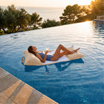 Pouf Flottant Piscine XXL 170x90 Beige - Matelas Hamac à Billes (Confort Adulte)