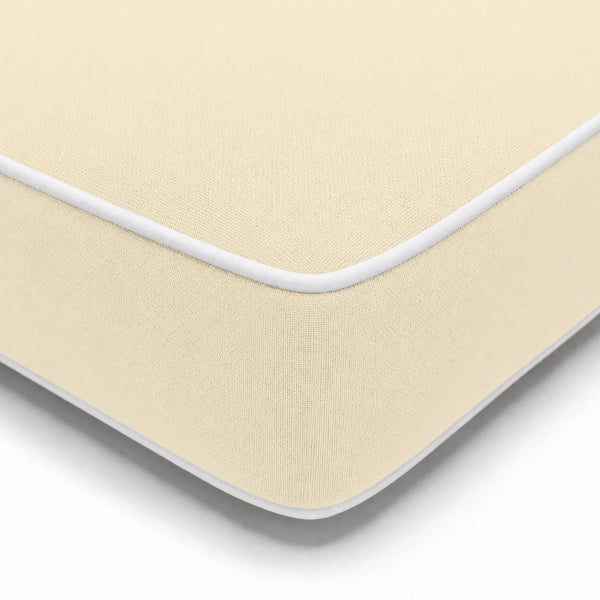 Matelas Transat Premium 190x60 Jaune Beurre - Épais 10cm & Têtière (Déhoussable)