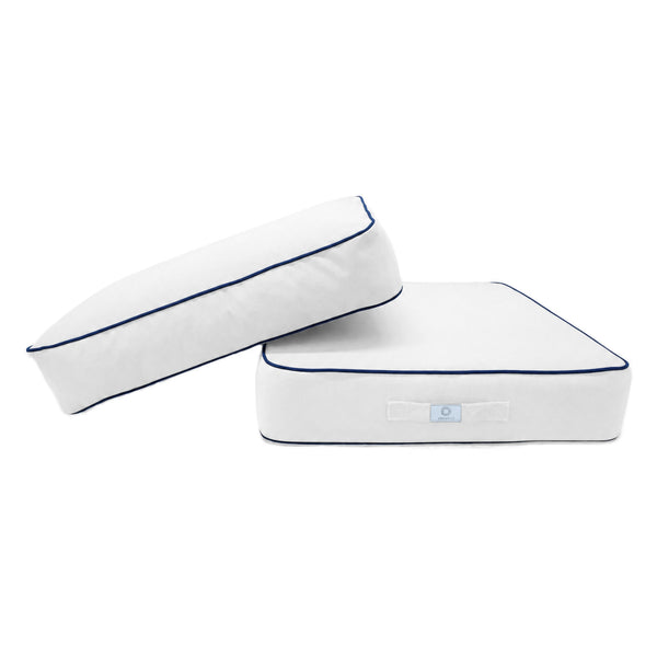 Premium-Kissen-Set 60x60 Weiß - Dick 12cm & Paspelverarbeitung