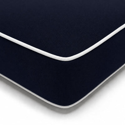 Premium Sonnenliegen-Auflage 190x60 Marineblau - 10cm Dick & Kopfkissen (Abnehmbar)