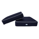 Premium-Kissen-Set 50x50 Marineblau - Dick 12cm & Paspelverarbeitung