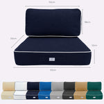 Premium-Kissen-Set 50x50 Marineblau - Dick 12cm & Paspelverarbeitung