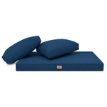 Garden Lounge Cushion Set 120x60 Petrol Blue - Removable Cover & UV-Resistant (1 Seat + 2 Backrests)