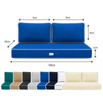 Conjunto de Almofadas Premium 100x50 Moca - 1 Assento + 2 Encostos (Espesso 12cm & Passepoil)