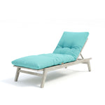 Matelas bain de soleil Decoartss bleu Caraïbes 185x55 cm, épais 12 cm, imperméable, surface turquoise avec texture confortable