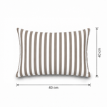 Lot de 2 Coussins d'Appoint Jardin 60x35 cm Rayure Beige - Premium 270g Déhoussable