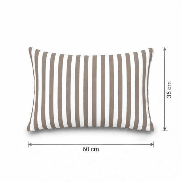 Conjunto de 2 Almofadas Decorativas de Jardim 60x35 cm Riscas Bege – foto 5