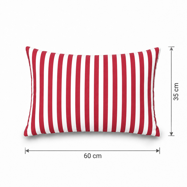 Lot de 2 Coussins d'Appoint Jardin 60x35 cm Rayure Rouge – photo 5
