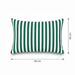 Lot de 2 Coussins d'Appoint Jardin 60x35 cm Rayure Vert - Premium 270g Déhoussable