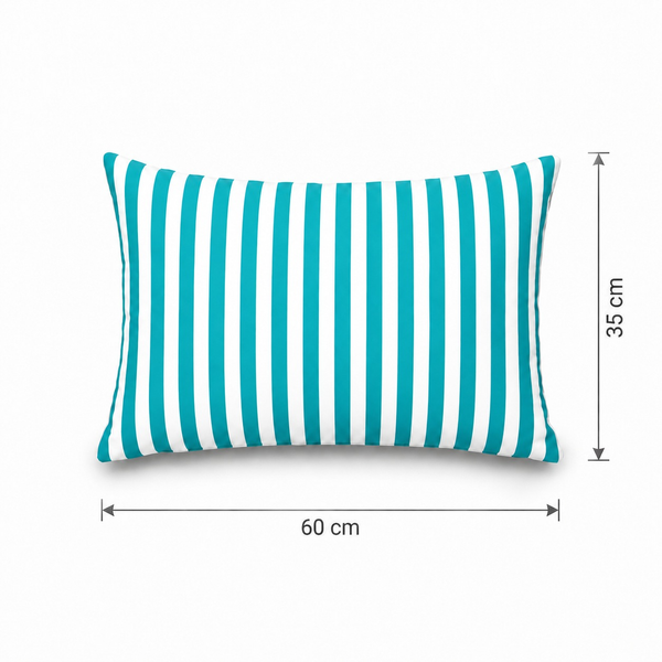 Set van 2 Tuinsierkussens 60x35 cm Streep Turquoise – foto 5