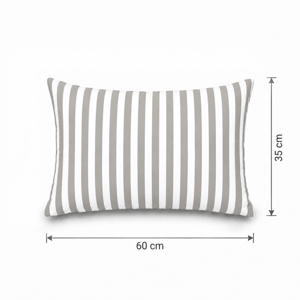 Set van 2 Tuinsierkussens 60x35 cm Streep Lichtgrijs – foto 5