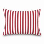 Lot de 2 Coussins d'Appoint Jardin 60x35 cm Rayure Rouge - Premium 270g Déhoussable