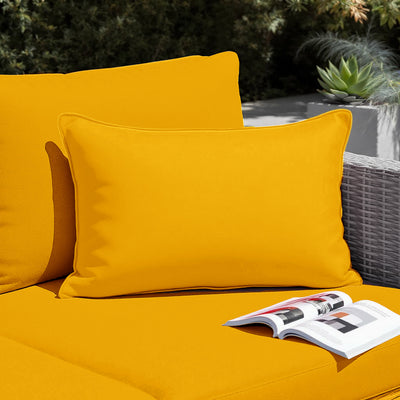 Coussin de décoration extérieur, déhoussable, lot de 2, 60x35cm - Jaune - Deco-arts.fr