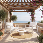 Ensemble Coussins Fauteuil 50x50 Blanc Cassé - Effet Lin & Déhoussable (Assise + Dossier)