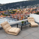 Coussin pour fauteuils et canapés beige, convertible 3 en 1 en forme de fauteuil de sol avec dossier réglable, pour déco moderne.