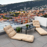 Coussin beige pour fauteuils et canapés, convertible 3 en 1 en fauteuil, lit 210x60 avec dossier réglable, Deco-arts.fr