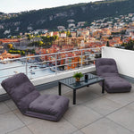 Coussin pour fauteuil convertible gris foncé Deco-arts.fr, avec dossier réglable et lit 210x60, 3 en 1, pour fauteuils et canapés.