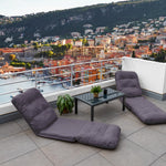 Coussin pour fauteuil de sol convertible gris foncé, avec dossier réglable, en tissu confortable, idéal pour détente et relaxation.