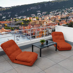 Coussin pour fauteuils et canapés Deco-arts.fr en terracotta, convertible en lit 210x60 cm avec dossier réglable.