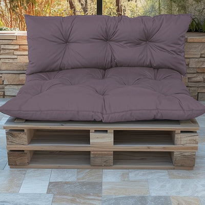 Coussins pour fauteuils et canapés Deco-arts.fr, palette 120x80 cm gris carbone, assise et dossier, imperméables et anti-UV.