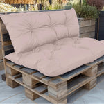 Coussins pour fauteuils et canapés Deco-arts.fr, palette 120x80 cm gris galet, assise et dossier, imperméable et anti-UV