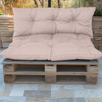 Coussin palette gris galet de 120x80 cm pour fauteuils et canapés, avec assise et dossier, imperméable et anti-UV, Deco-arts.fr