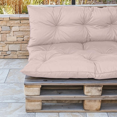 Coussins pour fauteuils et canapés Deco-arts.fr, kit palette 120x80 cm gris galet, tissu imperméable et anti-UV, assise et dossier