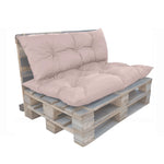 Coussins palette gris galet pour fauteuils et canapés, assise et dossier, imperméables et anti-UV, par Deco-arts.fr