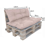 Coussins pour fauteuils et canapés Deco-arts.fr, kit palette gris galet 120x80 cm, imperméable et anti-UV, assise et dossier