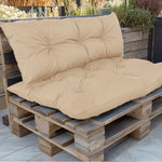 Kit de coussins palette beige pour fauteuils et canapés, avec assise et dossier imperméables et anti-UV, par Deco-arts.fr