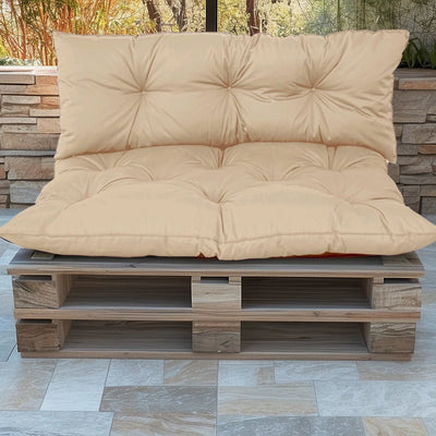 Kit de coussins palette beige 120x80 pour fauteuils et canapés, imperméable et anti-UV, par Deco-arts.fr