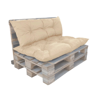 Kit de coussins palette beige pour fauteuils et canapés, assise et dossier, imperméable et anti-UV, de Deco-arts.fr
