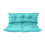 Coussin pour fauteuils et canapés Deco-arts.fr, palette 120x80 cm, bleu Caraïbes, imperméable et anti-UV, assise et dossier.