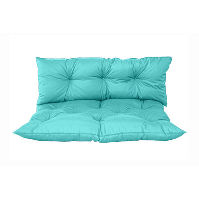 Coussin pour fauteuils et canapés Deco-arts.fr, palette 120x80 cm, bleu Caraïbes, imperméable et anti-UV, assise et dossier.