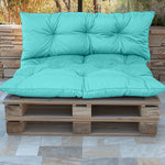 Coussin palette 120x80 cm Bleu Caraïbes pour fauteuils et canapés, imperméable et anti-UV, avec assise et dossier, Deco-arts.fr