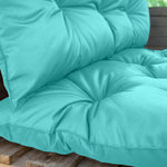 Coussins pour fauteuils et canapés Deco-arts.fr, palette 120x80 cm Bleu Caraïbes, assise et dossier, imperméable et anti-UV.