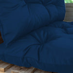 Coussins pour fauteuils et canapés Deco-arts.fr en bleu pétrole, assise et dossier, imperméables et anti-UV, palette 120x80 cm